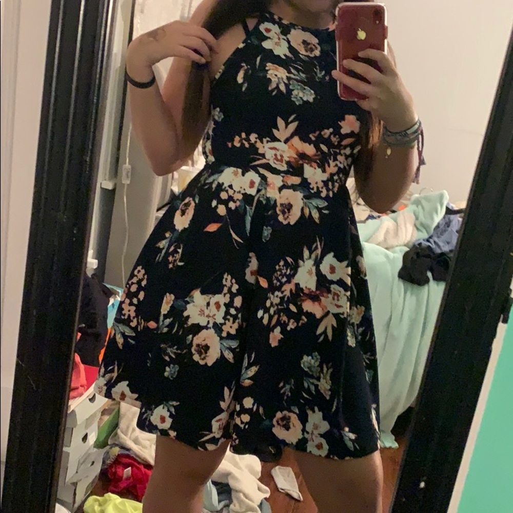 brand new navy blue floral dress